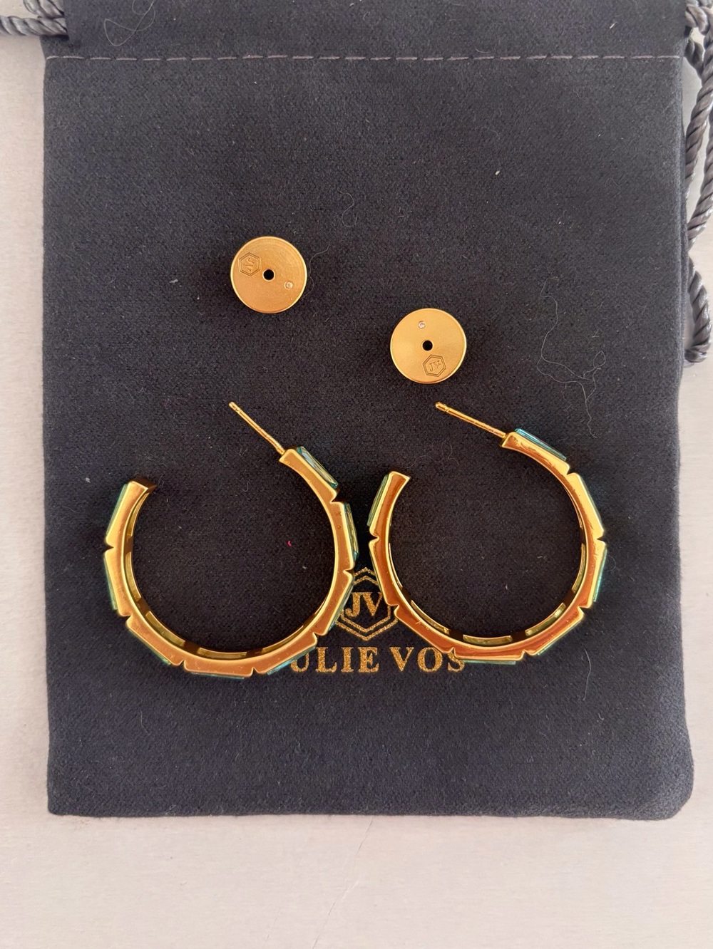 NWOT Julie Vos Baguette Hoop Earring - Picture 5 of 5